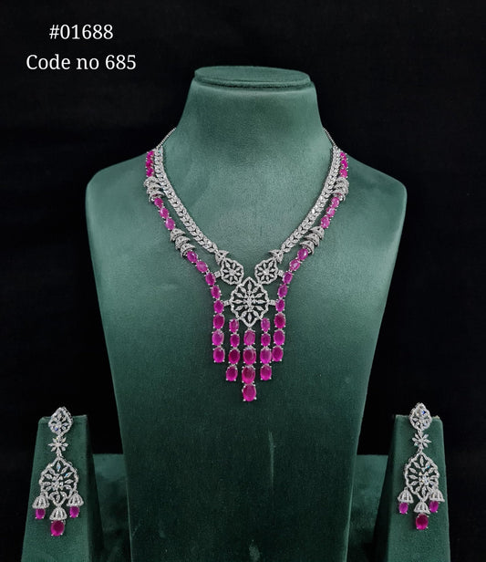 Cz necklace 01688 - KRISHNA'S SWETA JEWELLERY