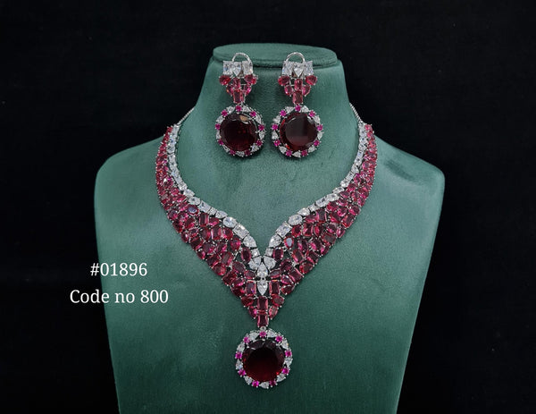 Cz necklace 01896 - KRISHNA'S SWETA JEWELLERY