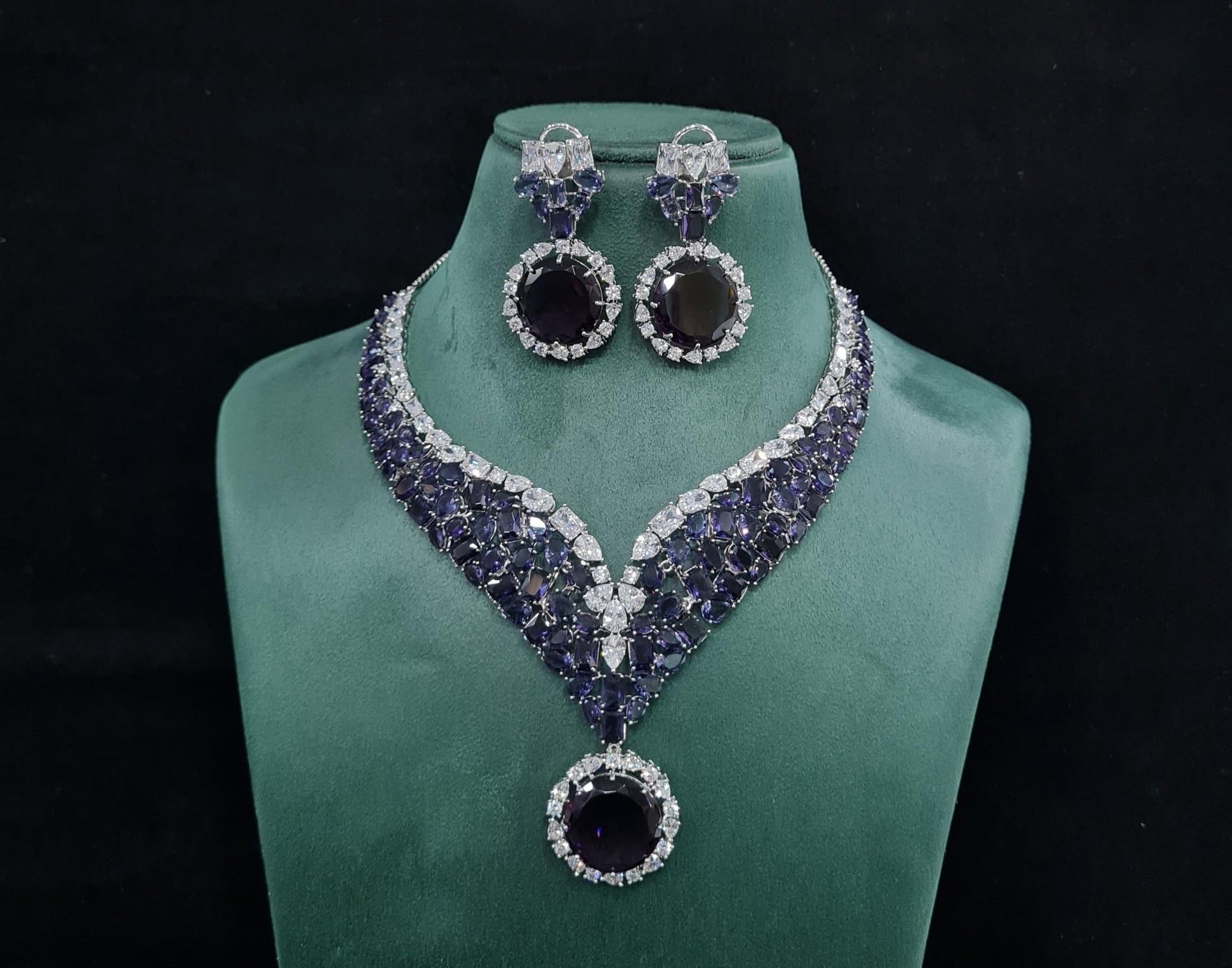 Cz necklace 01896 - KRISHNA'S SWETA JEWELLERY