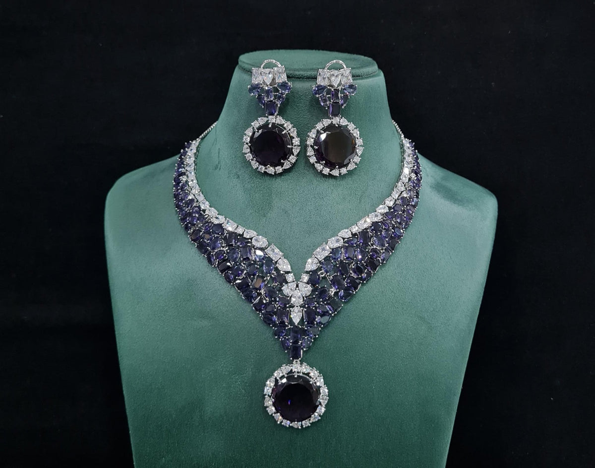 Cz necklace 01896 - KRISHNA'S SWETA JEWELLERY