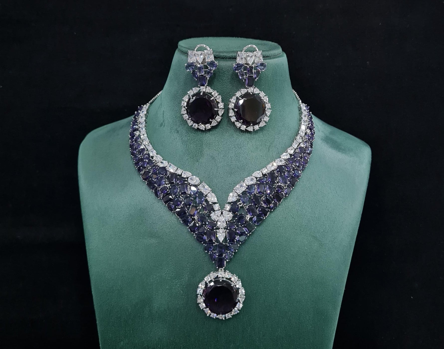Cz necklace 01896 - KRISHNA'S SWETA JEWELLERY