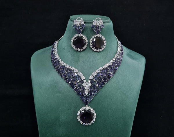 Cz necklace 01896 - KRISHNA'S SWETA JEWELLERY