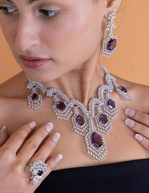 Cz Necklace 01982 - KRISHNA'S SWETA JEWELLERY