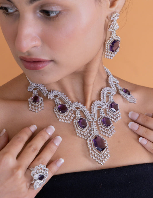 Cz Necklace 01982 - KRISHNA'S SWETA JEWELLERY