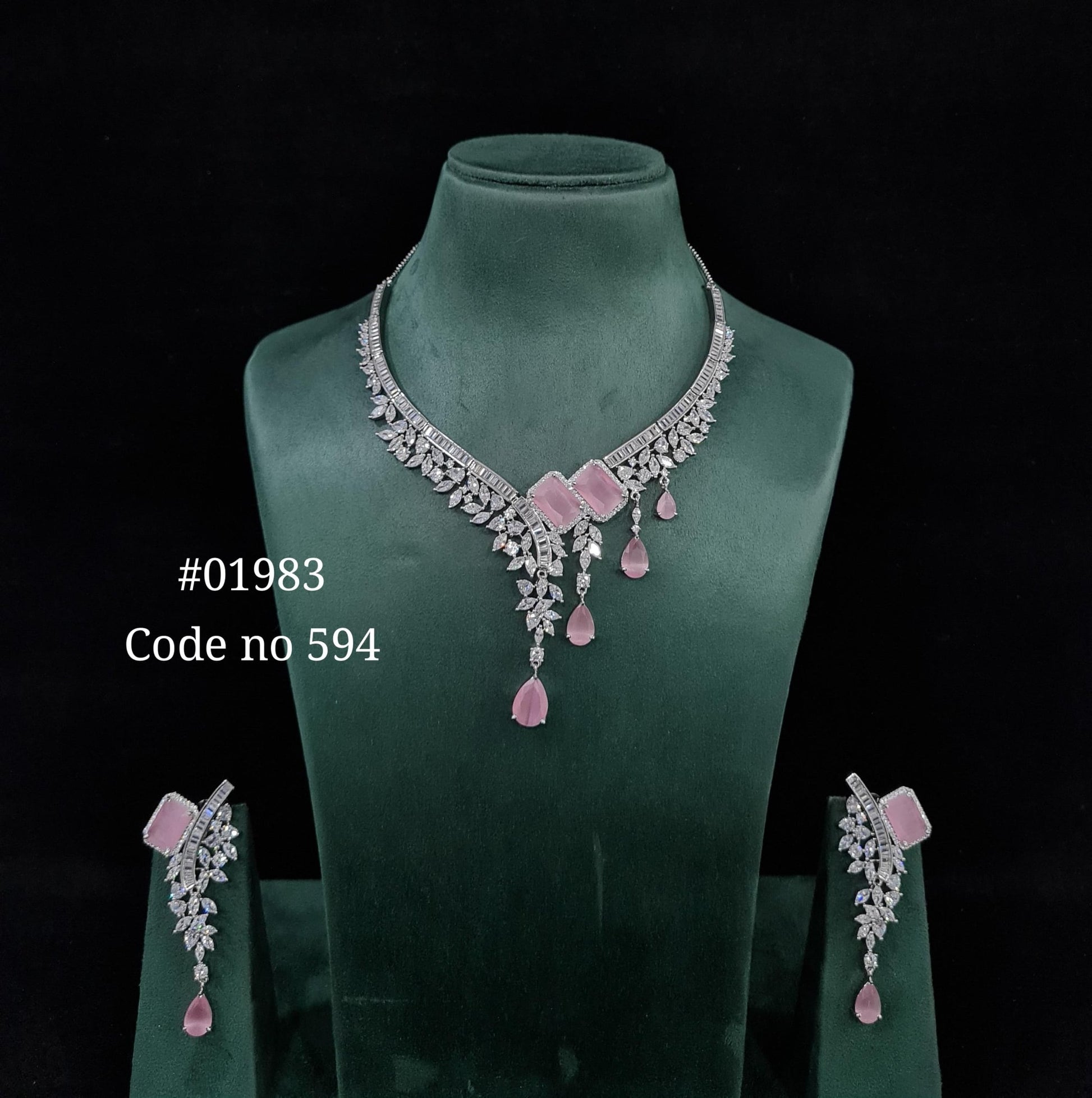 Cz necklace 01983 - KRISHNA'S SWETA JEWELLERY
