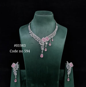 Cz necklace 01983 - KRISHNA'S SWETA JEWELLERY
