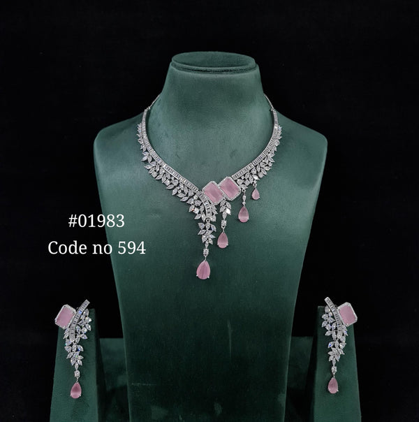 Cz necklace 01983 - KRISHNA'S SWETA JEWELLERY