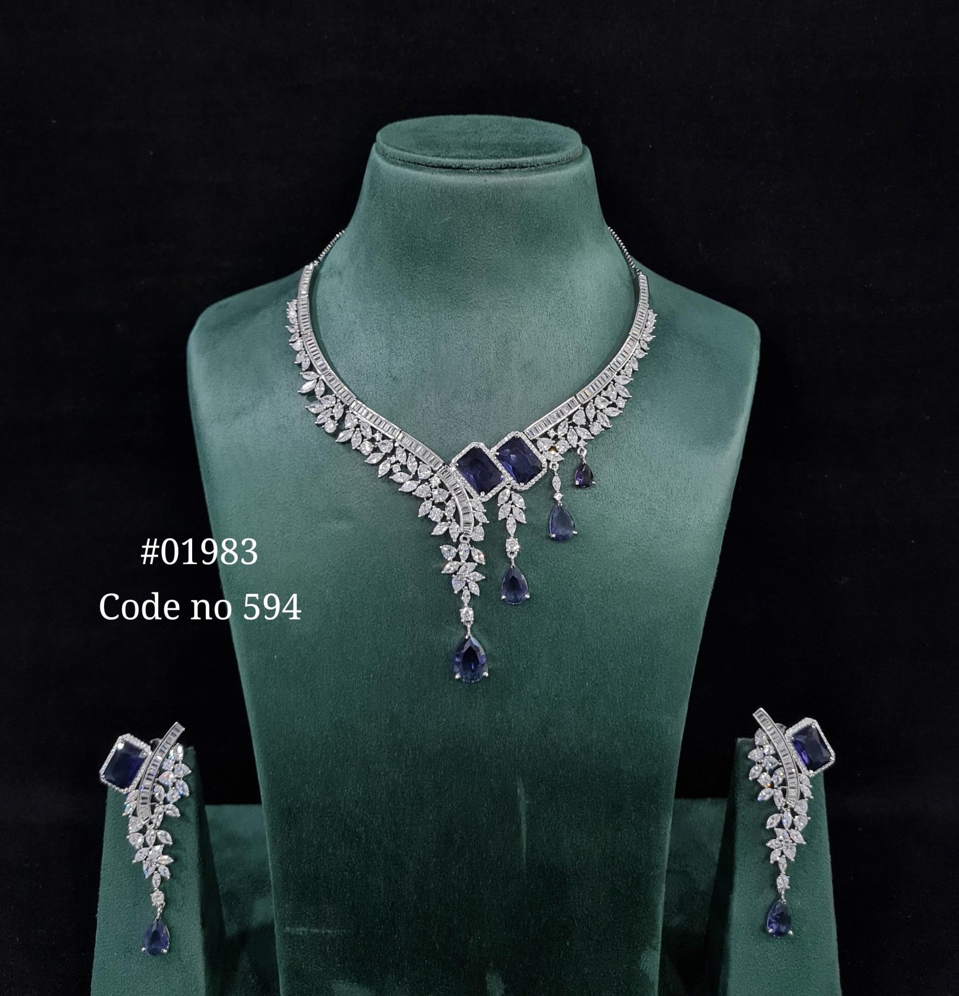 Cz necklace 01983 - KRISHNA'S SWETA JEWELLERY