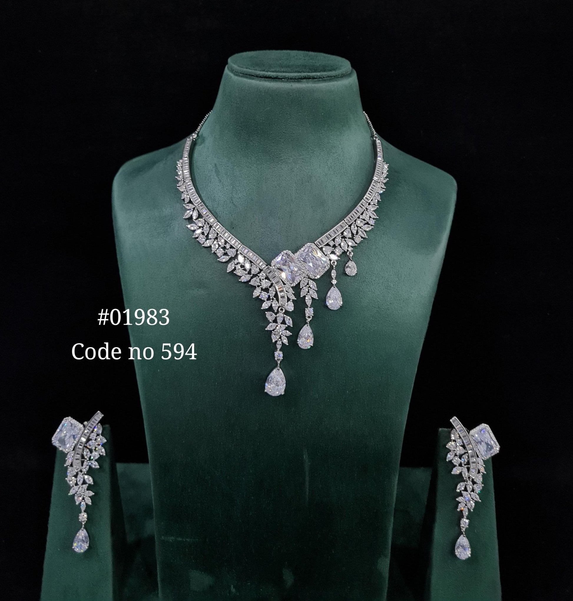 Cz necklace 01983 - KRISHNA'S SWETA JEWELLERY