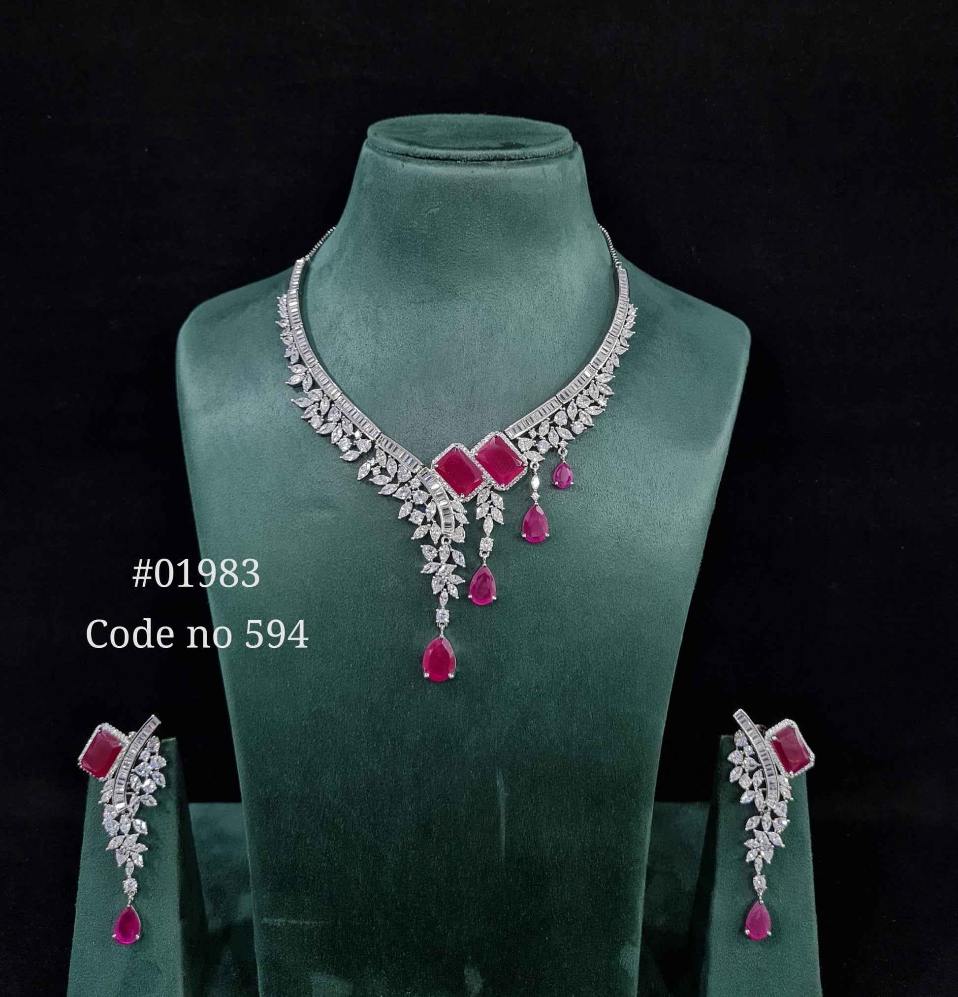 Cz necklace 01983 - KRISHNA'S SWETA JEWELLERY