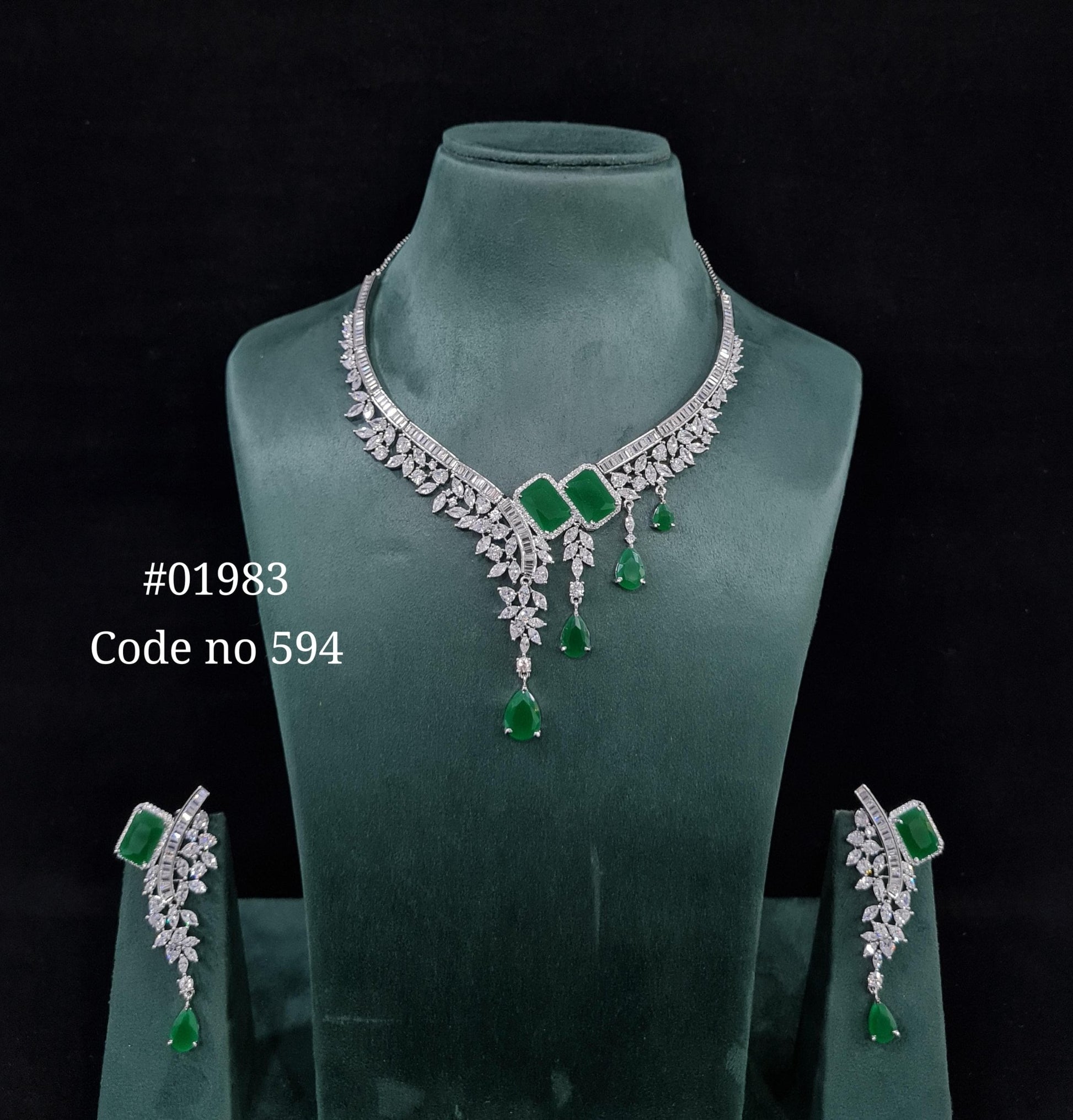 Cz necklace 01983 - KRISHNA'S SWETA JEWELLERY