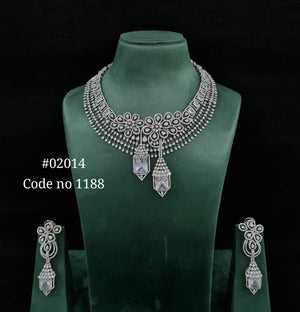 CZ Necklace 02014 - KRISHNA'S SWETA JEWELLERY