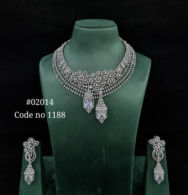 CZ Necklace 02014 - KRISHNA'S SWETA JEWELLERY