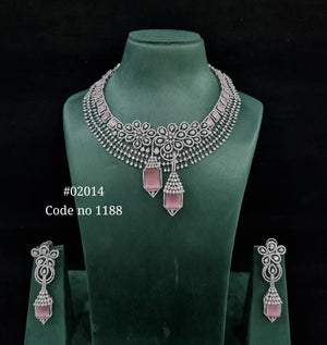 CZ Necklace 02014 - KRISHNA'S SWETA JEWELLERY