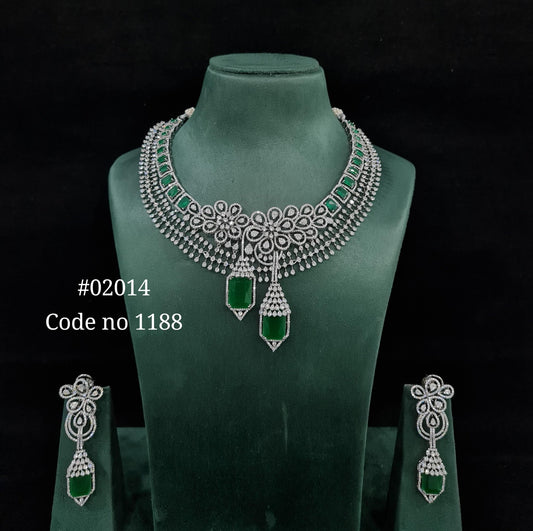CZ Necklace 02014 - KRISHNA'S SWETA JEWELLERY