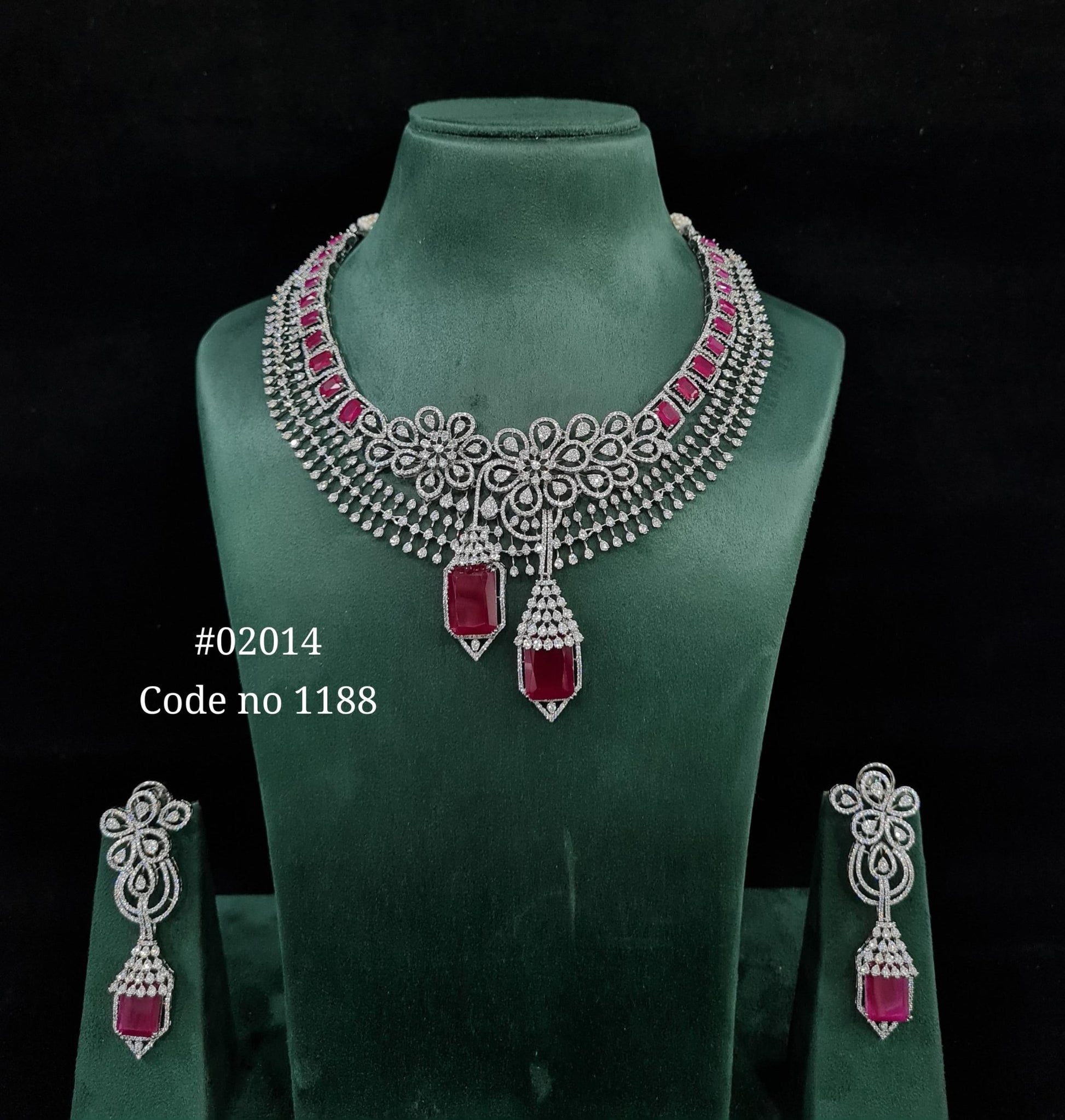 CZ Necklace 02014 - KRISHNA'S SWETA JEWELLERY