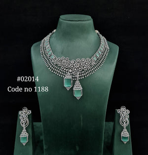 CZ Necklace 02014 - KRISHNA'S SWETA JEWELLERY