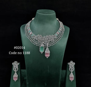 CZ Necklace 02014 - KRISHNA'S SWETA JEWELLERY