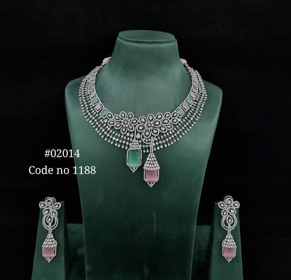 CZ Necklace 02014 - KRISHNA'S SWETA JEWELLERY