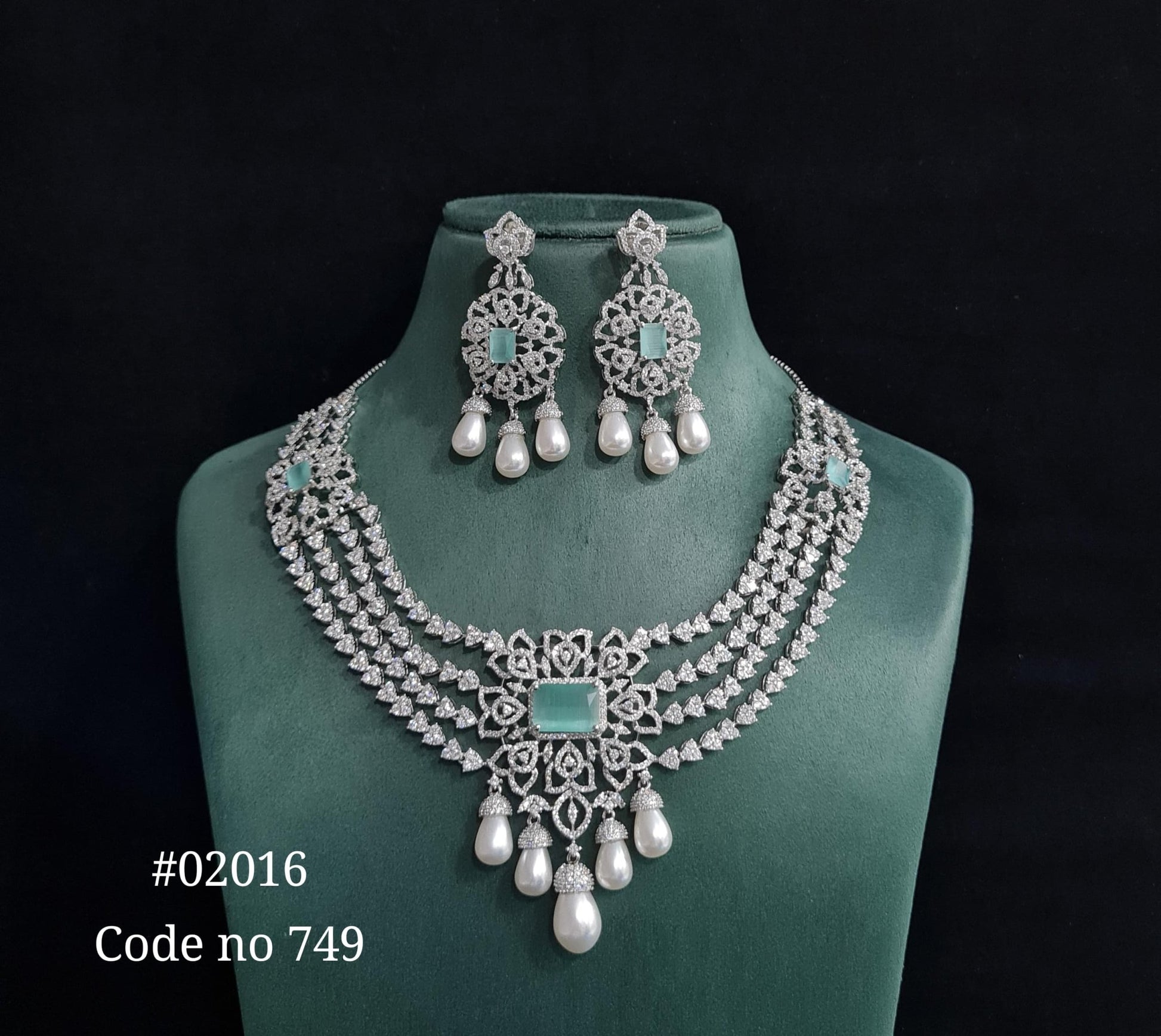 CZ Necklace 02016 - KRISHNA'S SWETA JEWELLERY