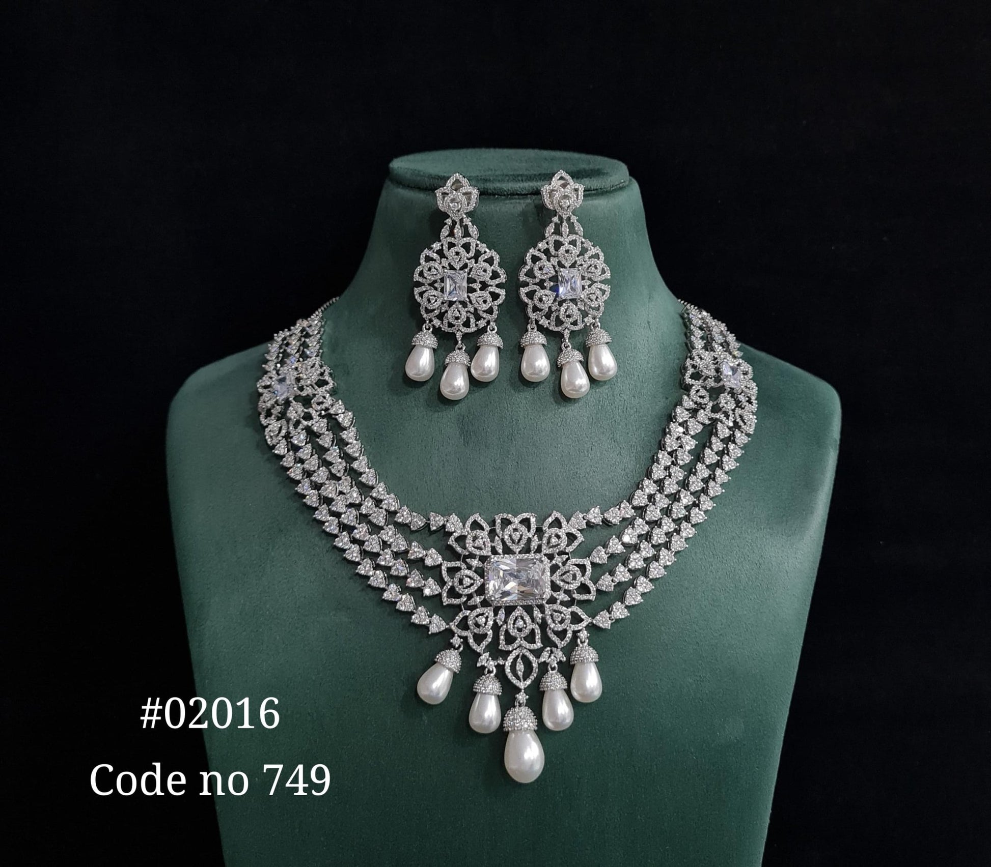 CZ Necklace 02016 - KRISHNA'S SWETA JEWELLERY