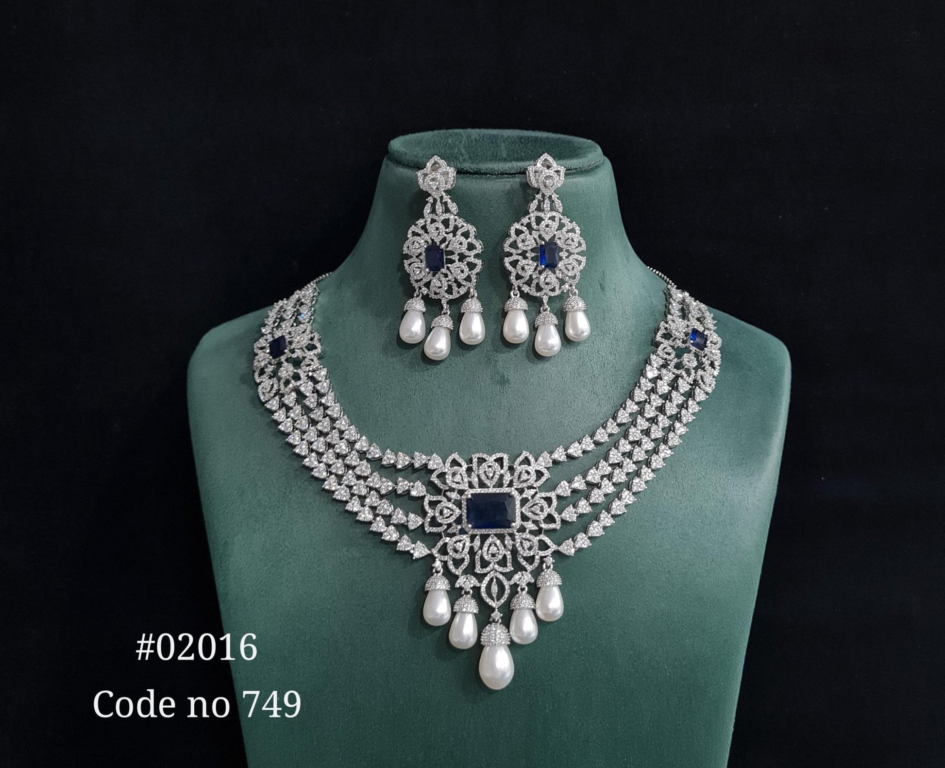 CZ Necklace 02016 - KRISHNA'S SWETA JEWELLERY