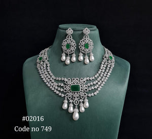 CZ Necklace 02016 - KRISHNA'S SWETA JEWELLERY