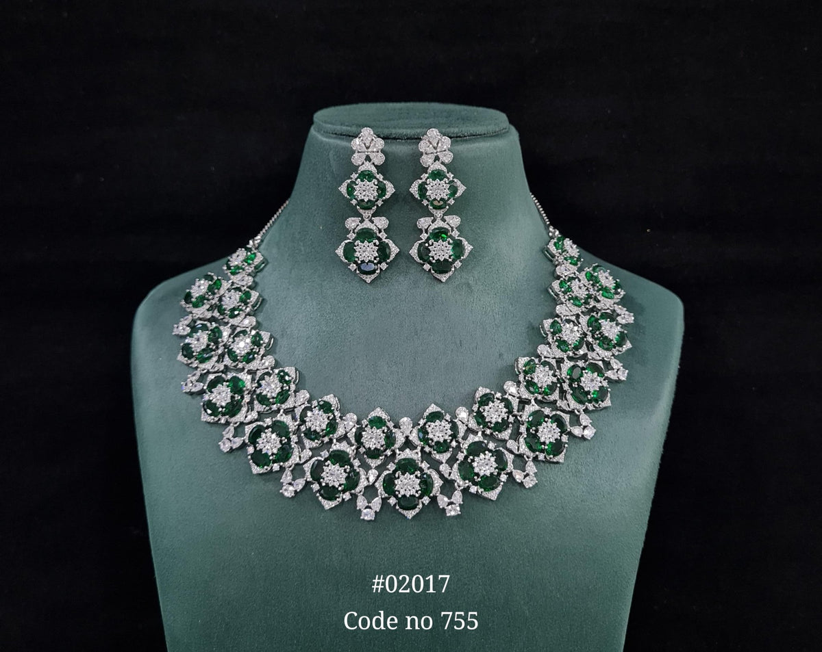 Cz Necklace 02017 - KRISHNA'S SWETA JEWELLERY