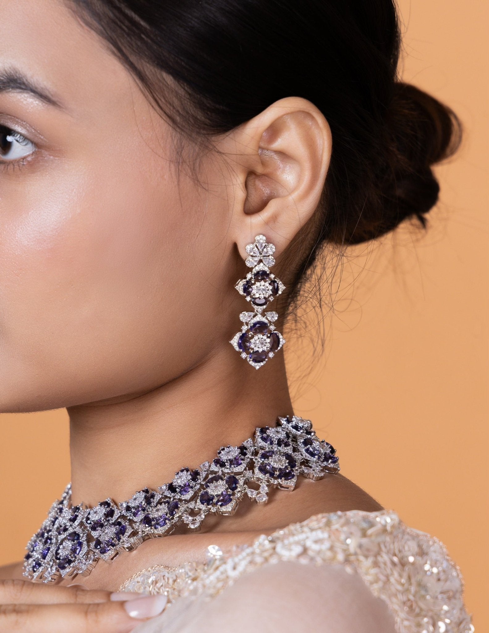 Cz Necklace 02017 - KRISHNA'S SWETA JEWELLERY