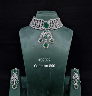 CZ Necklace 02072 - KRISHNA'S SWETA JEWELLERY