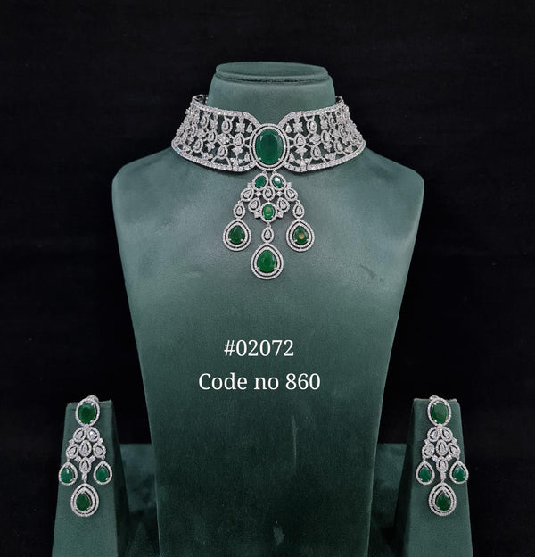 CZ Necklace 02072 - KRISHNA'S SWETA JEWELLERY