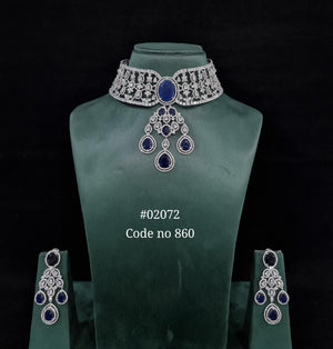 CZ Necklace 02072 - KRISHNA'S SWETA JEWELLERY