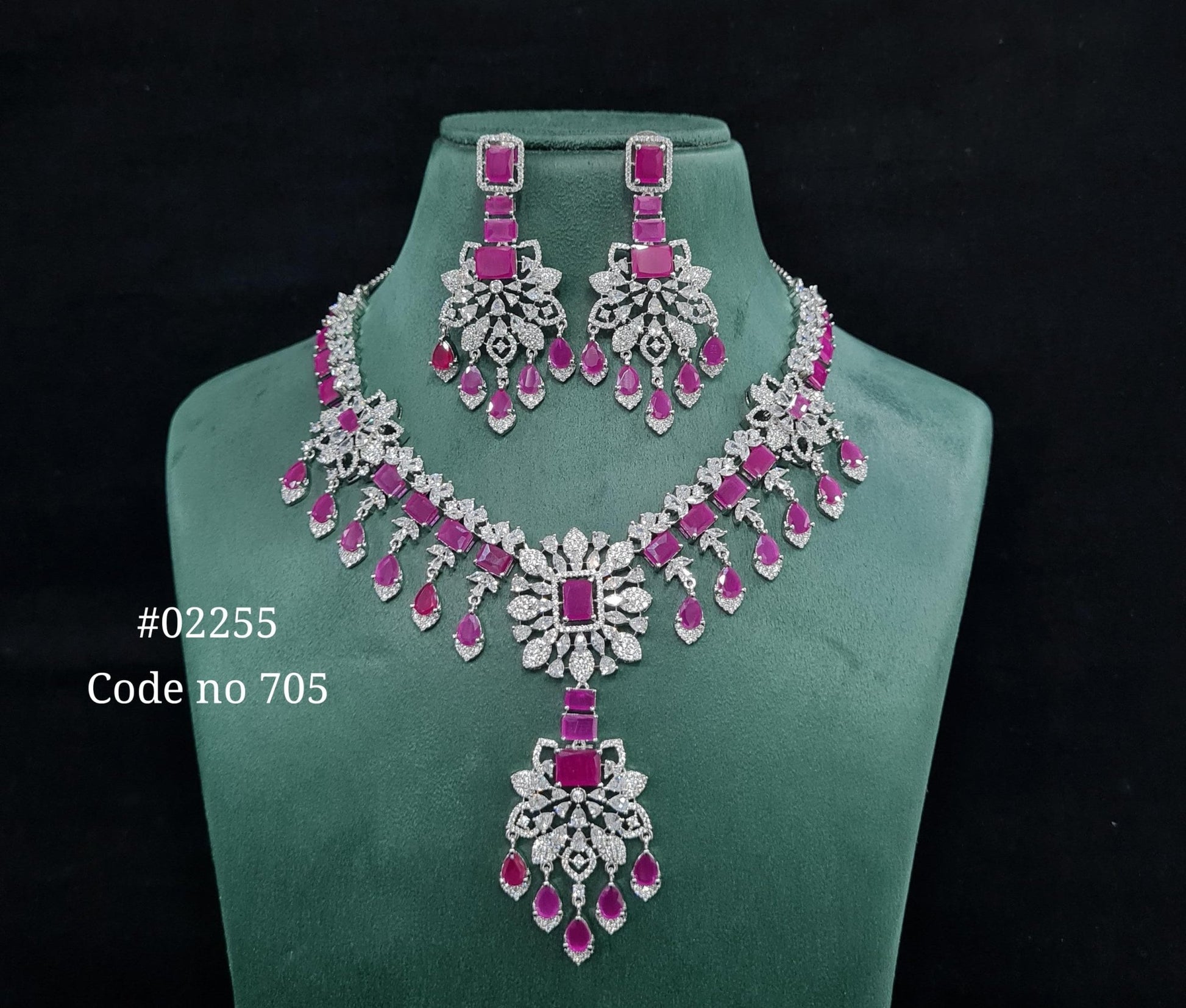 Cz Necklace 02255 - KRISHNA'S SWETA JEWELLERY