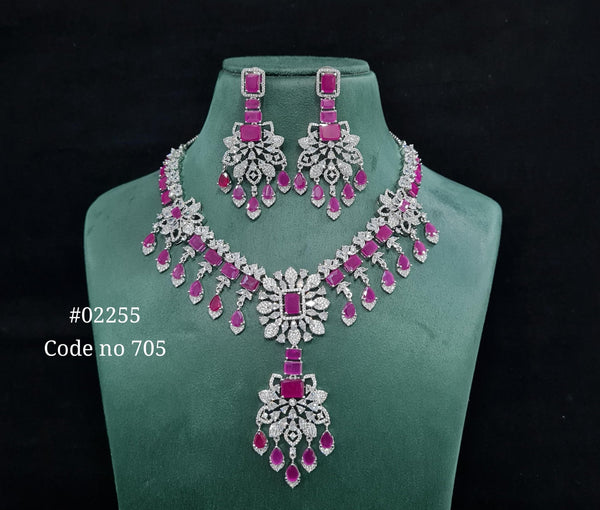 Cz Necklace 02255 - KRISHNA'S SWETA JEWELLERY