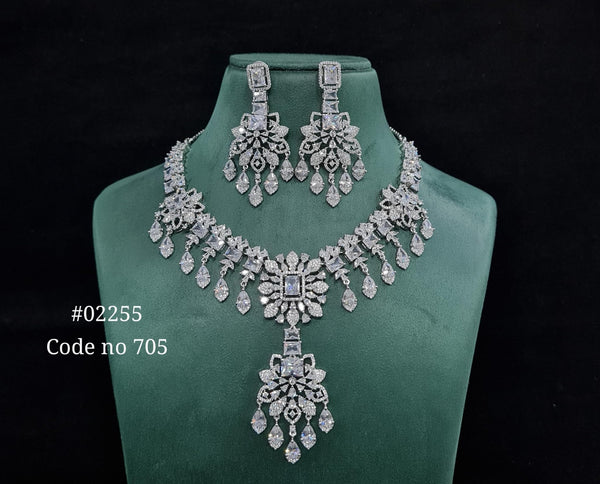Cz Necklace 02255 - KRISHNA'S SWETA JEWELLERY