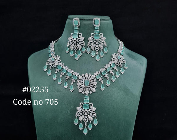 Cz Necklace 02255 - KRISHNA'S SWETA JEWELLERY