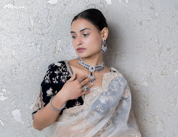 Cz Necklace 02255 - KRISHNA'S SWETA JEWELLERY