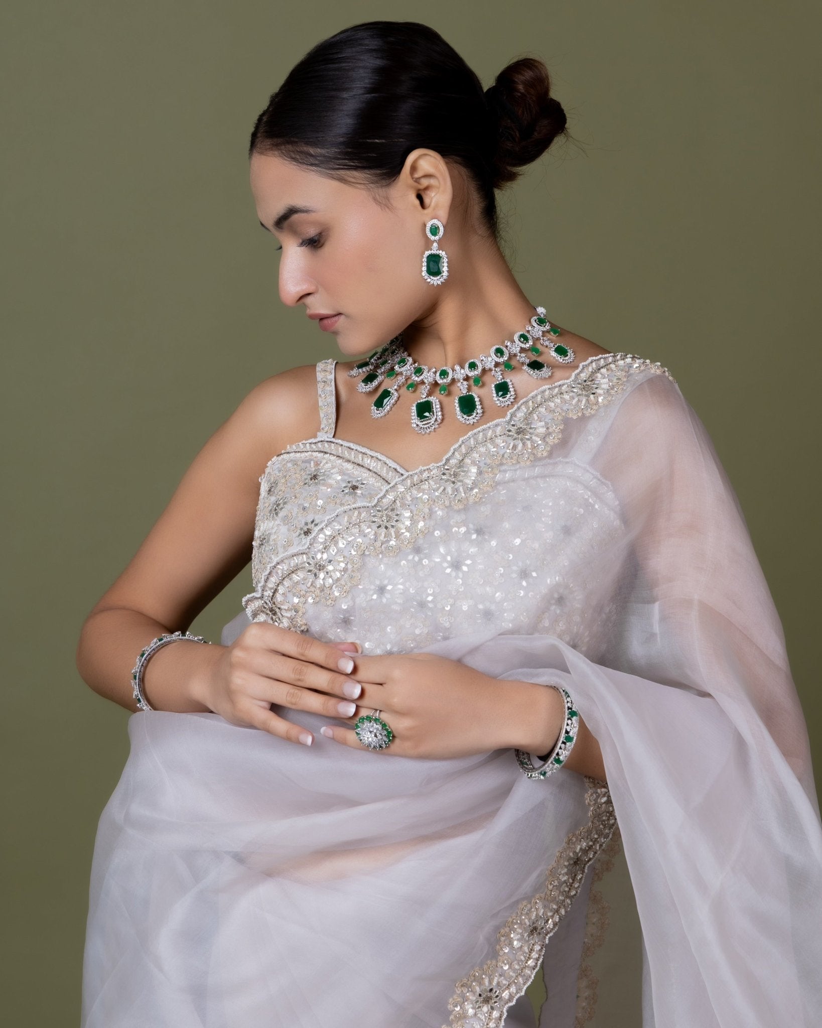 Cz Necklace 02326 - KRISHNA'S SWETA JEWELLERY