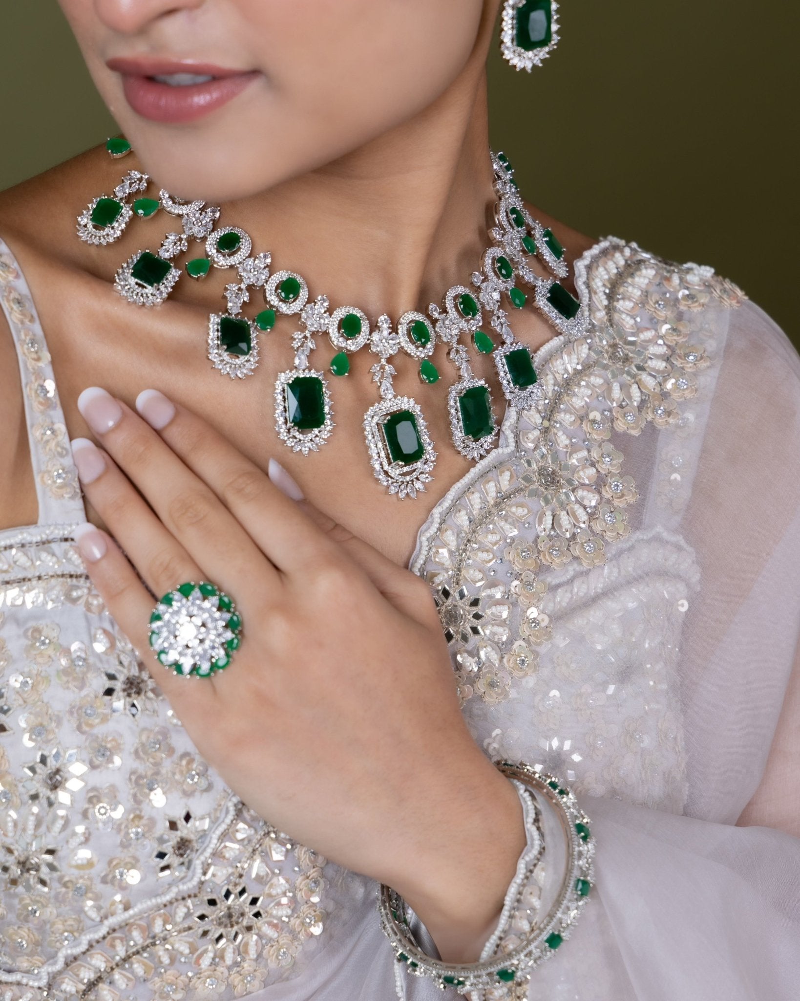 Cz Necklace 02326 - KRISHNA'S SWETA JEWELLERY