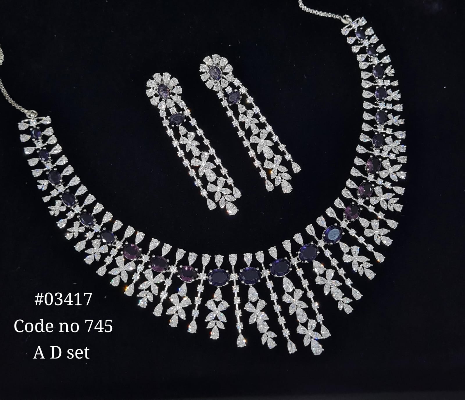 Cz necklace 03417 - KRISHNA'S SWETA JEWELLERY