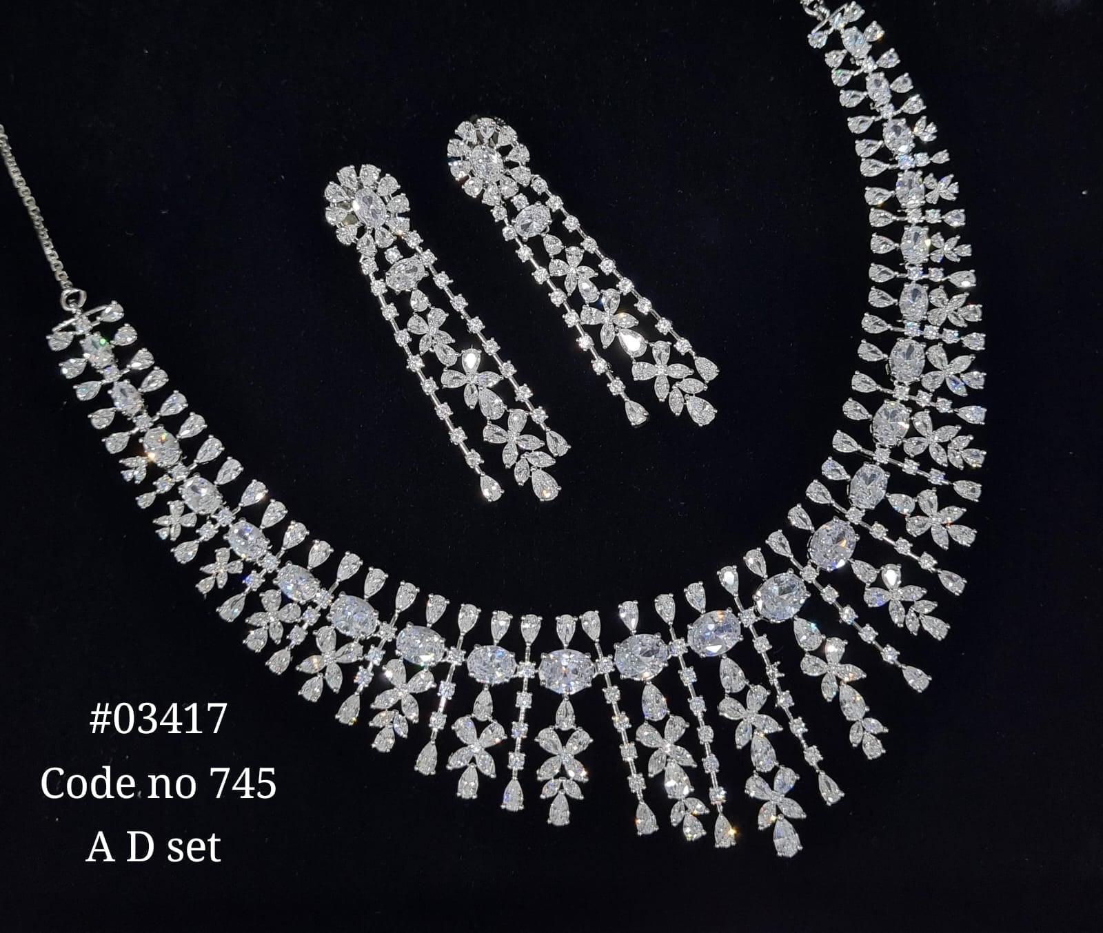 Cz necklace 03417 - KRISHNA'S SWETA JEWELLERY