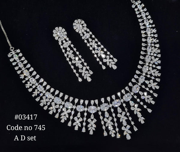 Cz necklace 03417 - KRISHNA'S SWETA JEWELLERY