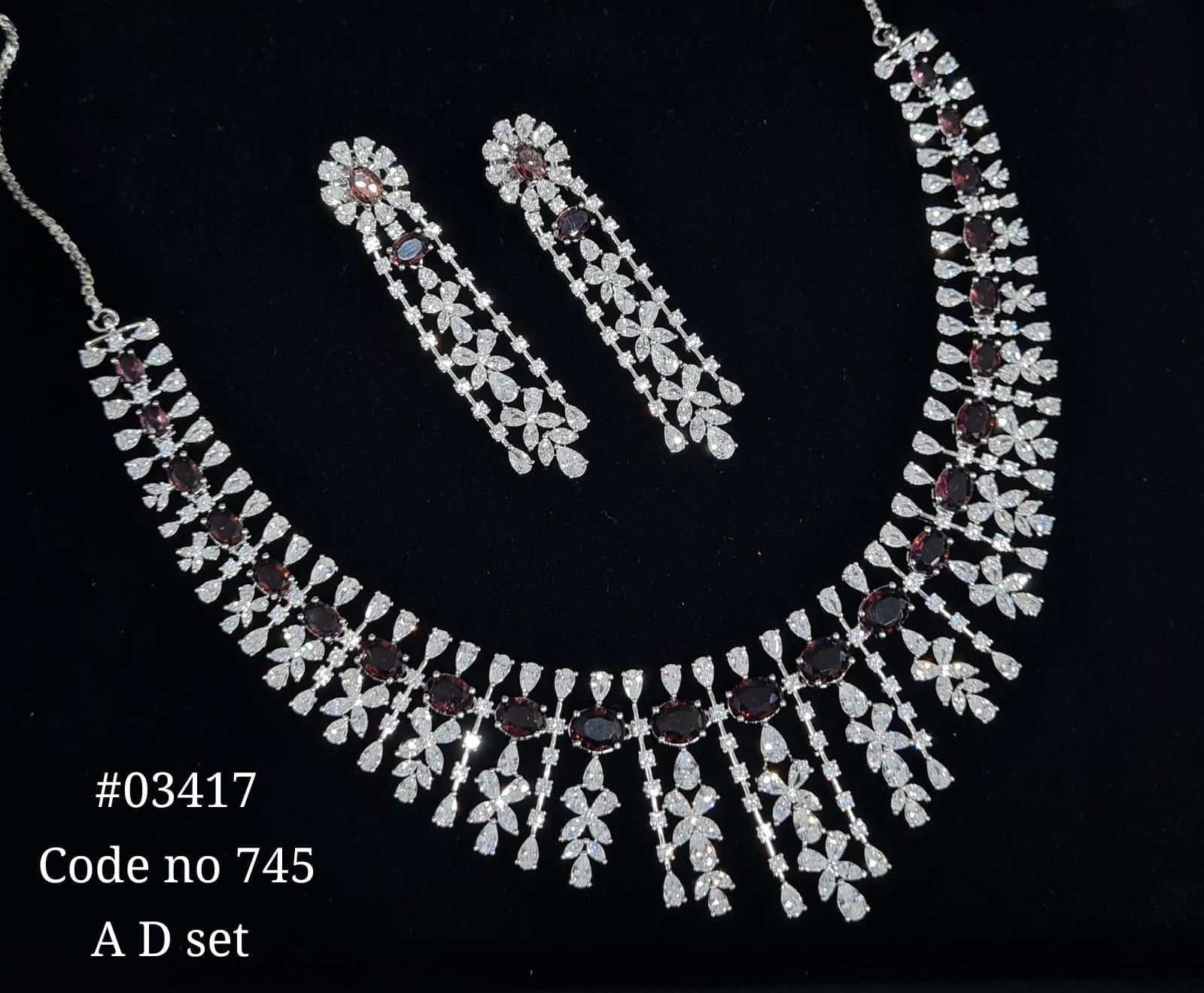 Cz necklace 03417 - KRISHNA'S SWETA JEWELLERY