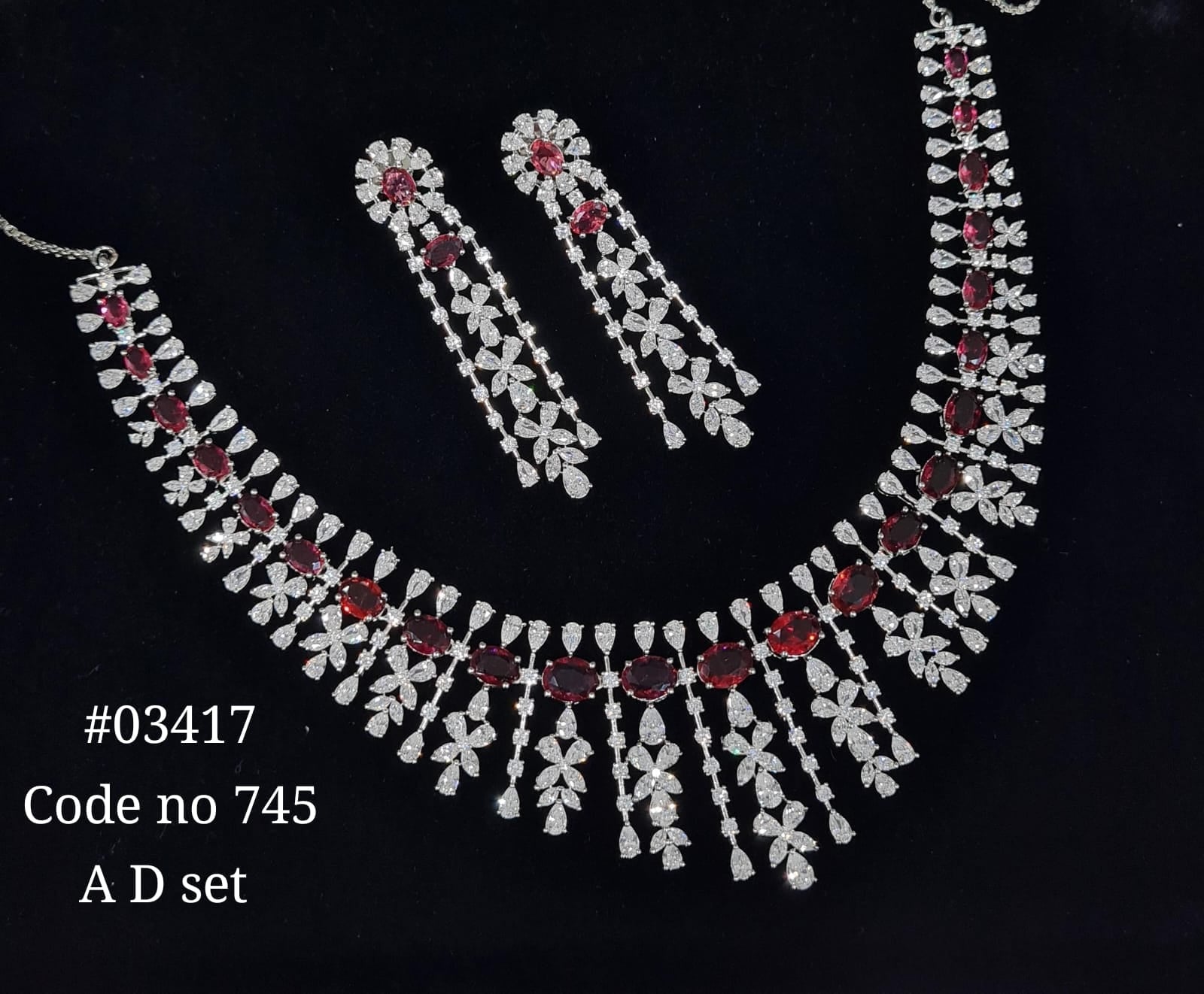 Cz necklace 03417 - KRISHNA'S SWETA JEWELLERY