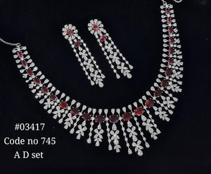 Cz necklace 03417 - KRISHNA'S SWETA JEWELLERY