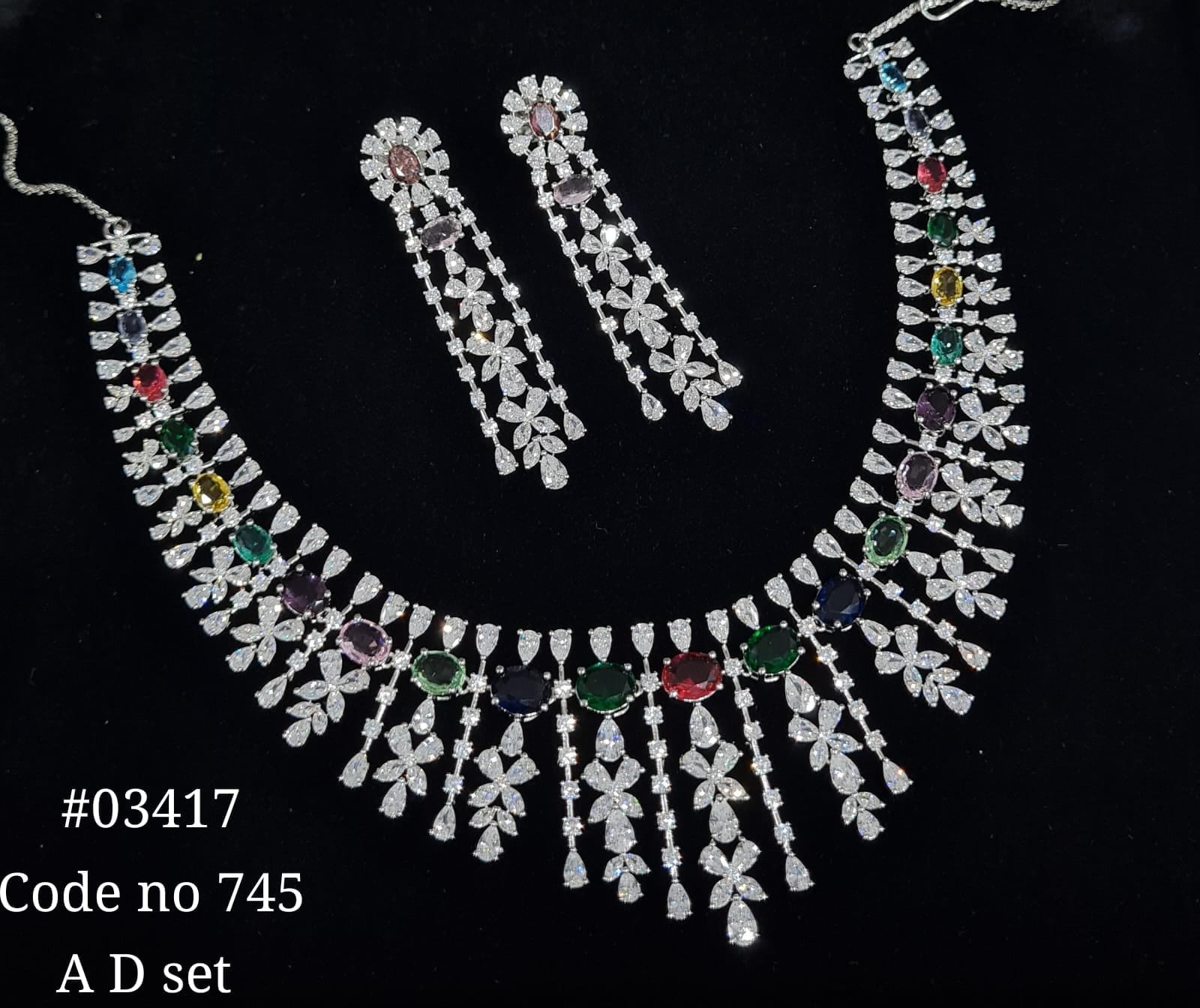Cz necklace 03417 - KRISHNA'S SWETA JEWELLERY