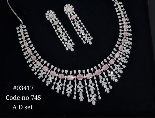 Cz necklace 03417 - KRISHNA'S SWETA JEWELLERY