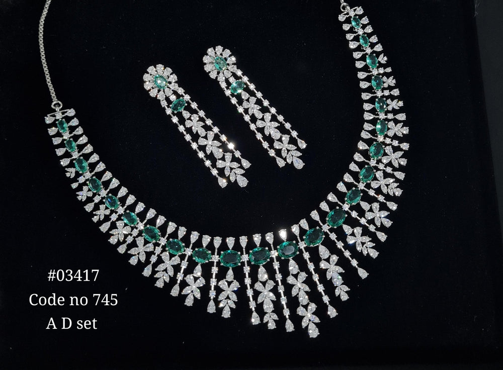 Cz necklace 03417 - KRISHNA'S SWETA JEWELLERY