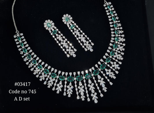 Cz necklace 03417 - KRISHNA'S SWETA JEWELLERY