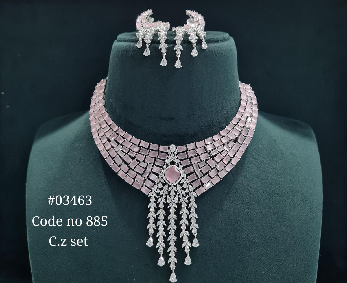 Cz necklace 03463 - KRISHNA'S SWETA JEWELLERY
